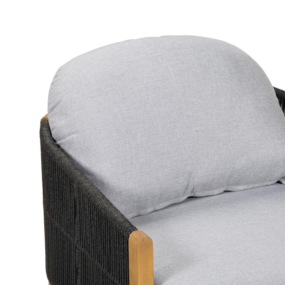 Hearth and Haven Grotta Outdoor Club Chair with Light Teak Frame in Gray (Set of 2), , large
