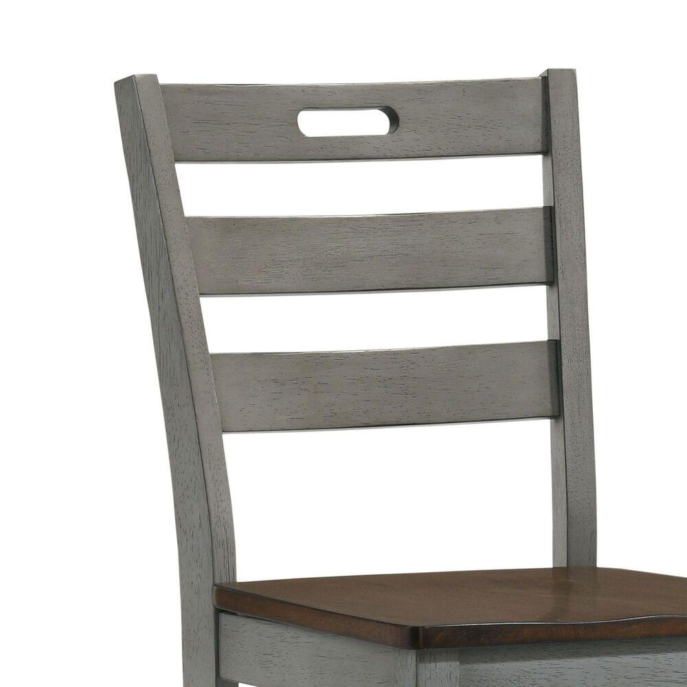 Furniture of America Kermit Counter Chair in Oak/Light Gray &#40;Set of 2&#41;, , large