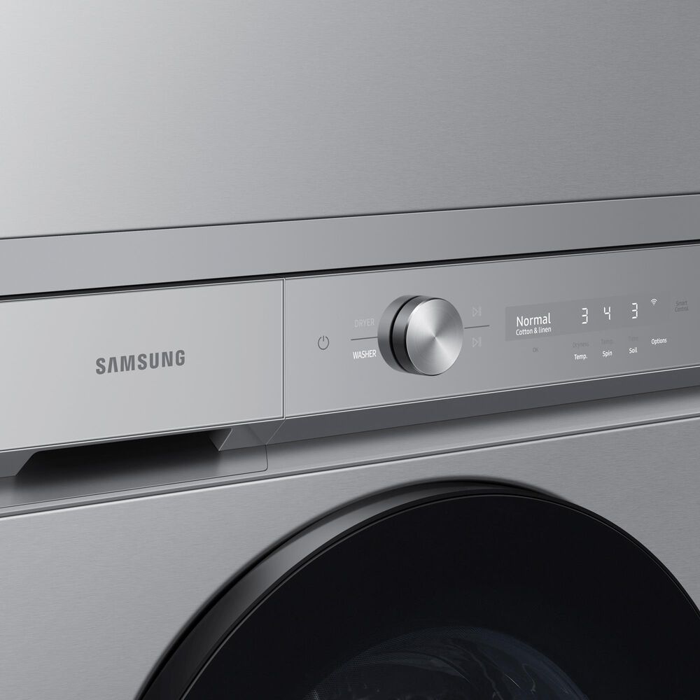 Samsung Bespoke 7.6 Cu. Ft. Front Load Electric Dryer with AI Optimal Dry and Super Speed Dry in Silver Steel, , large