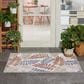 Nourison Aloha 2"8" x 4" Blue and Mocha Indoor/Outdoor Area Rug, , large