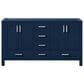 Lexora Home Jacques 60" Double Bathroom Vanity in Navy Blue with 2 cm White Quartz Top and Rectangular Sinks, , large