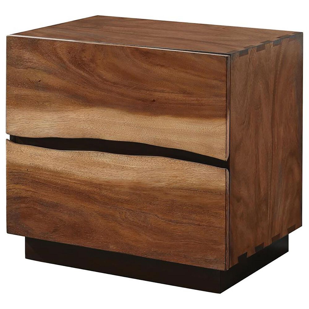 Hearth and Haven 2-Drawer Nightstand in Smokey Walnut and Coffee Bean, , large