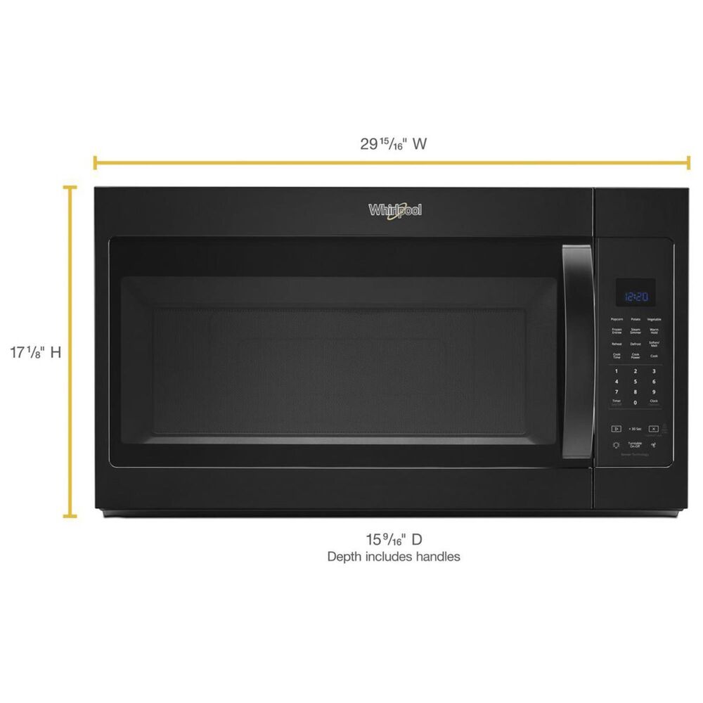 Whirlpool 1.9 Cu. Ft. Steam Microwave with Sensor Cooking in Black, , large