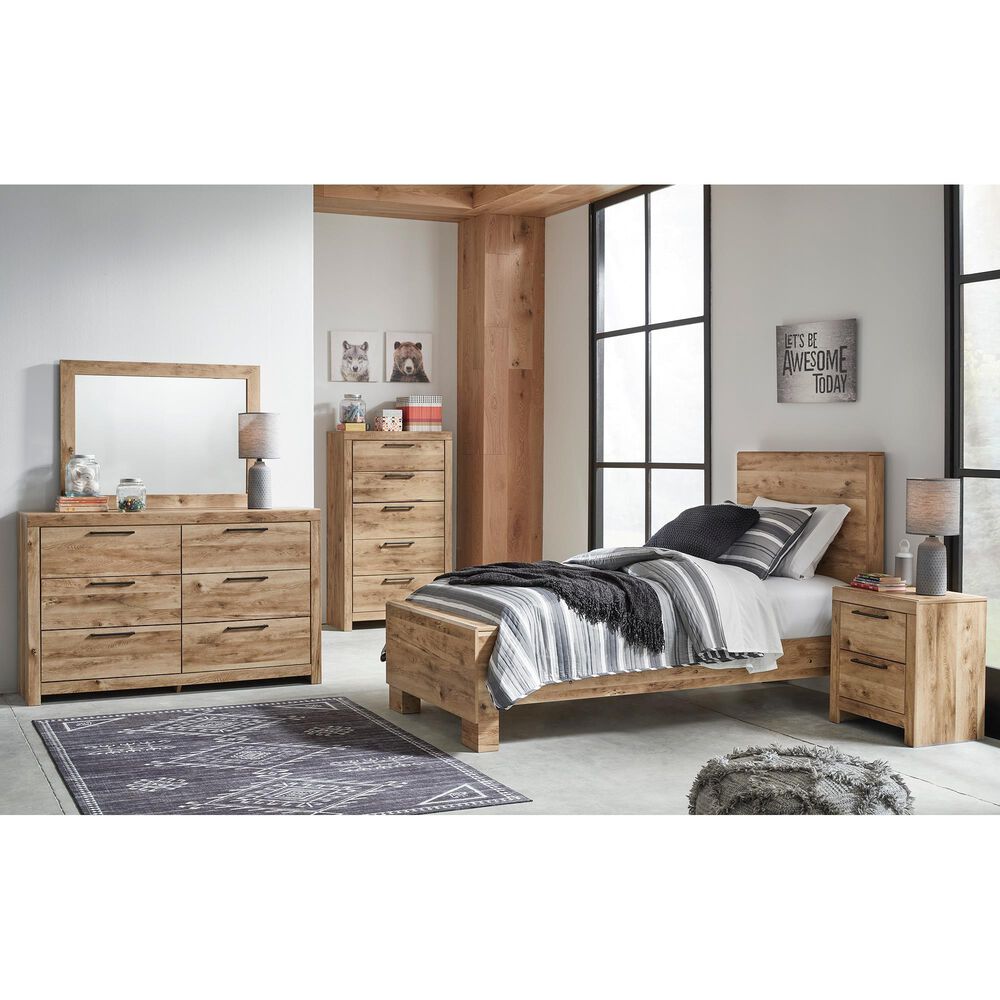Ashley Hyanna Twin Bed in Golden Rustic Tan, , large
