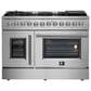 Forno Galiano 48" Freestanding French Door Dual Fuel Range in Stainless Steel, , large