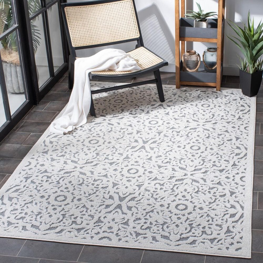Safavieh Cabana CBN662A 5&#39;5&quot; x 7&#39;7&quot; Ivory and Grey Indoor/Outdoor Area Performance Rug, , large