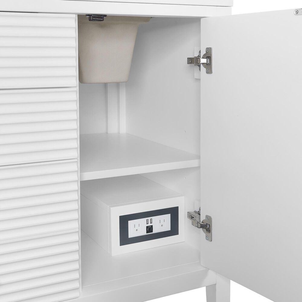 James Martin Vanities Myrrin 60&quot; Double Vanity in Bright White with Single Hole and 3 cm White Zeus Quartz Top &amp; Backsplash, , large