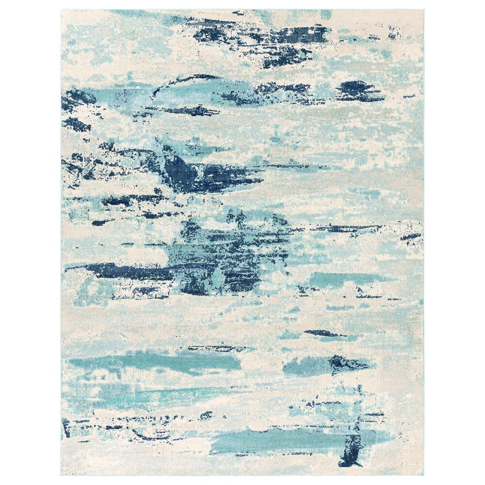 Surya Bodrum 7"10" x 10" Ivory, Gray, Navy, Aqua and Blue Area Rug, , large