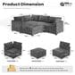 HOMLUX 5-Piece Mod Sectional with Chaise in Gray, , large
