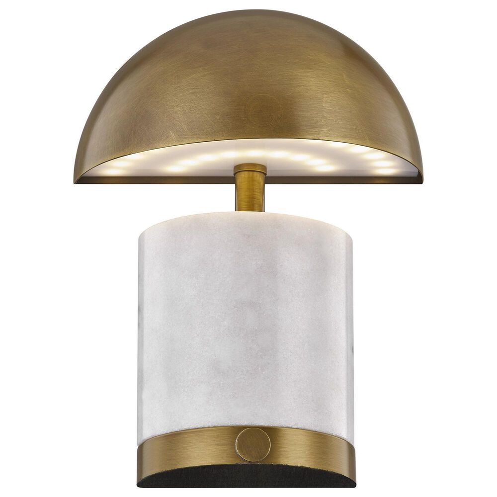 Savoy House Cora 1-Light Portable Rechargeable LED Table Lamp in Brass, , large