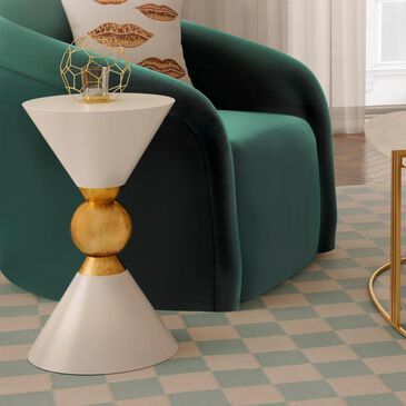 Tov Furniture Balhi Side Table in White and Gold, , large