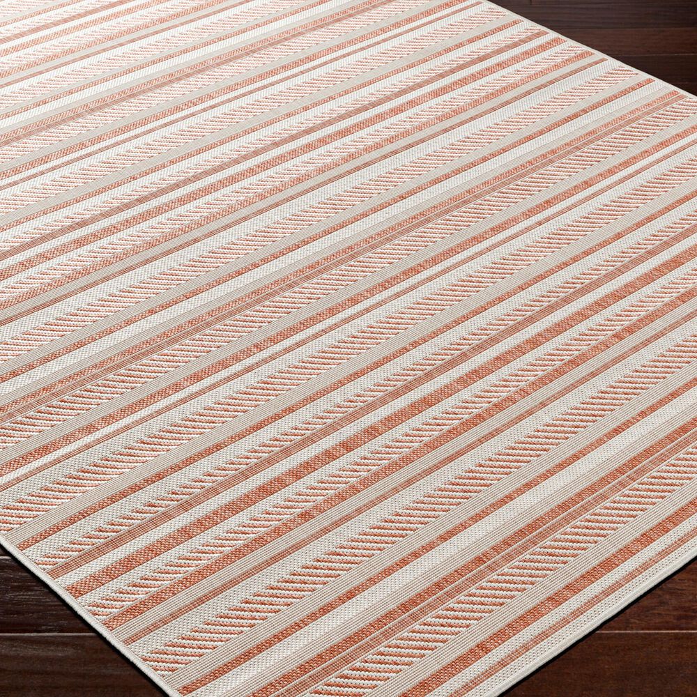 Surya Eagean EAG-2423 Rust, Ivory, Dusty Pink and Dusty Coral 5&#39;3&quot; x 7&#39;7&quot; Indoor/Outdoor Area Rug, , large