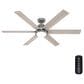 Hunter Gravity 60" Ceiling Fan with LED Light in Matte Silver, , large