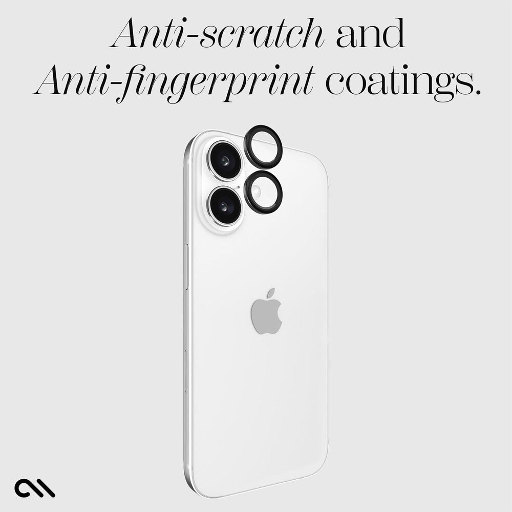 Case-Mate Aluminum Ring Lens Protector for iPhone 16 / iPhone 16 Plus in Black, , large