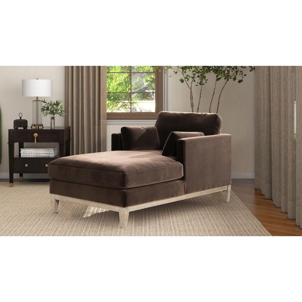 Jennifer Taylor Home Knox Chaise Lounge Chair in Deep Brown Velvet, , large