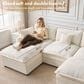 HOMLUX 107.87" Ultra-Comfort Chenille Sectional Sofa Set in White, , large