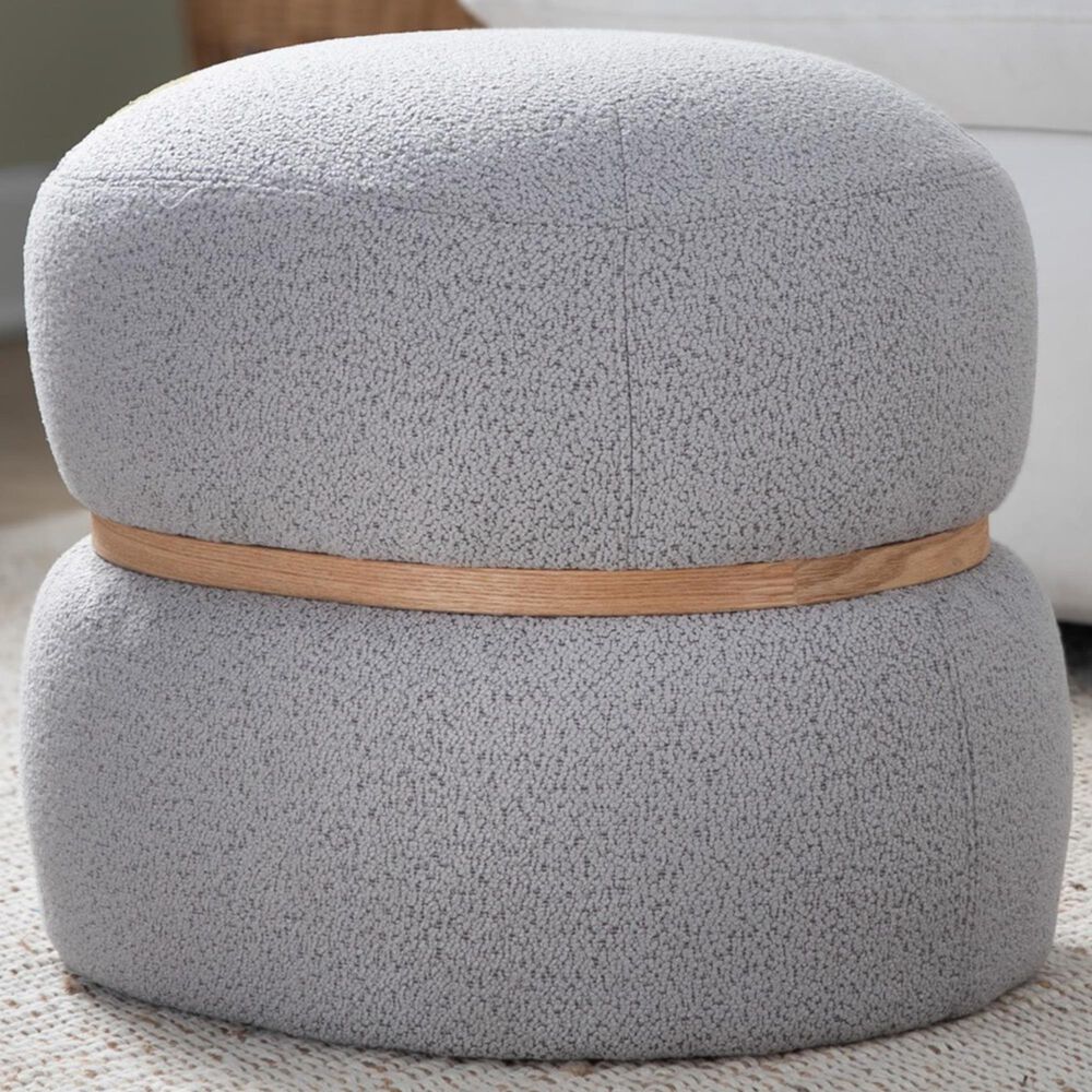 Lumisource Cinch Pouf Ottoman in Grey, , large