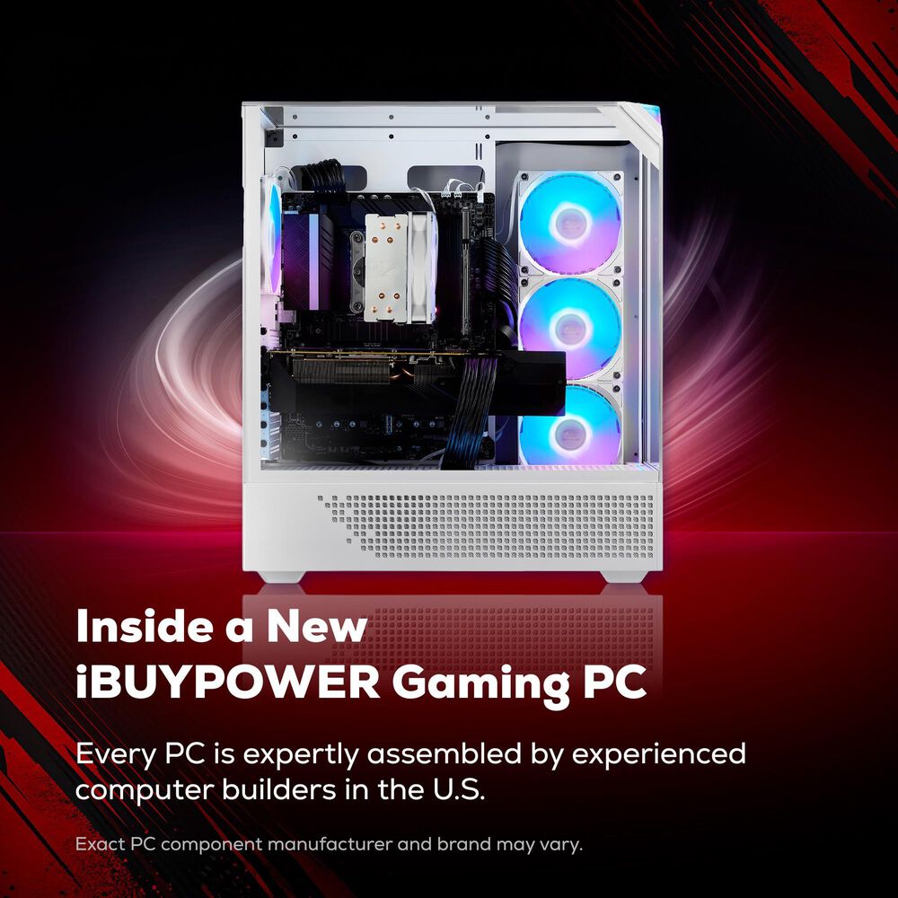 iBUYPOWER Element Gaming Desktop PC | Intel Core i7 14700F - 16GB RAM - NVIDIA GeForce RTX 5060Ti Graphic - 1TB SSD in White, , large