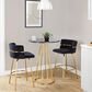 LumiSource Cinch 26" Swivel Counter Stool with Black Upholstery in Gold (Set of 2), , large