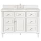 James Martin Vanities Lorelai 48" Single Vanity in Bright White with 3 cm Ethereal Noctis Quartz Top, , large