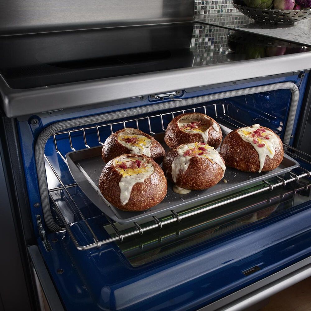 KitchenAid 30&quot; Freestanding Double Oven Electric Range in Stainless Steel, , large