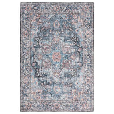 Nourison Series 1 4" x 6" Blue, Beige and Pink Area Rug, , large