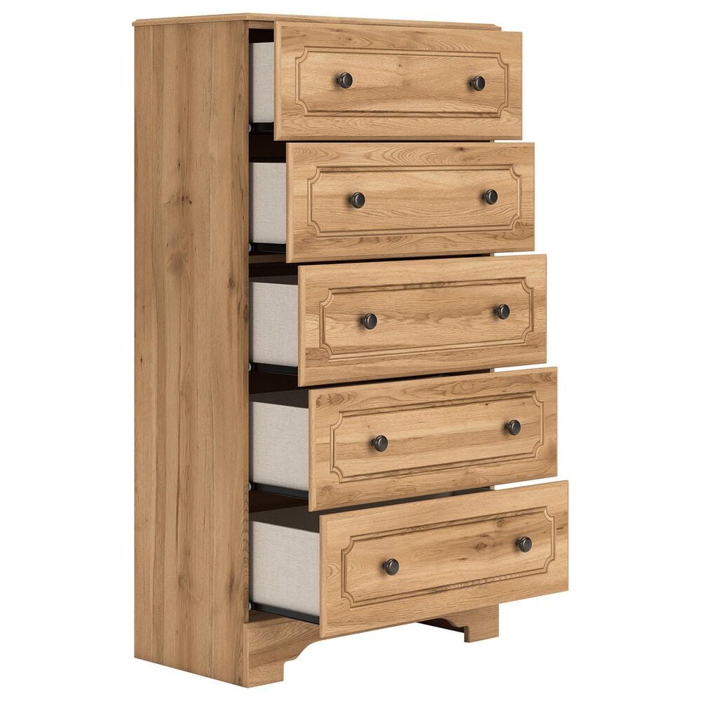 Ashley Aleaport 5-Drawer Chest in Warm Brown, , large