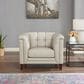 Hydeline Arvo Leather Accent Chair in Vanilla White, , large