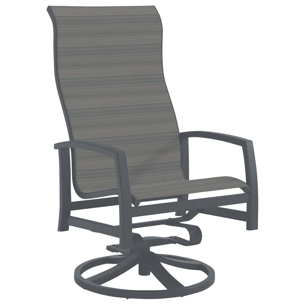 Tropitone Muirlands High Back Swivel Rocker with Gray Gate Sling in Graphite, , large