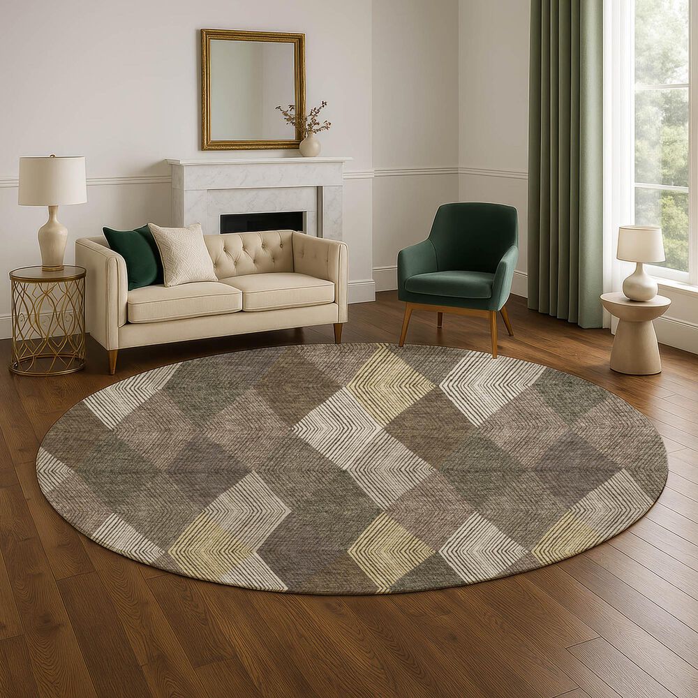 Dalyn Rug Company The Reserve TR11 Brown 8&#39; Round Indoor/Outdoor Area Rug, , large
