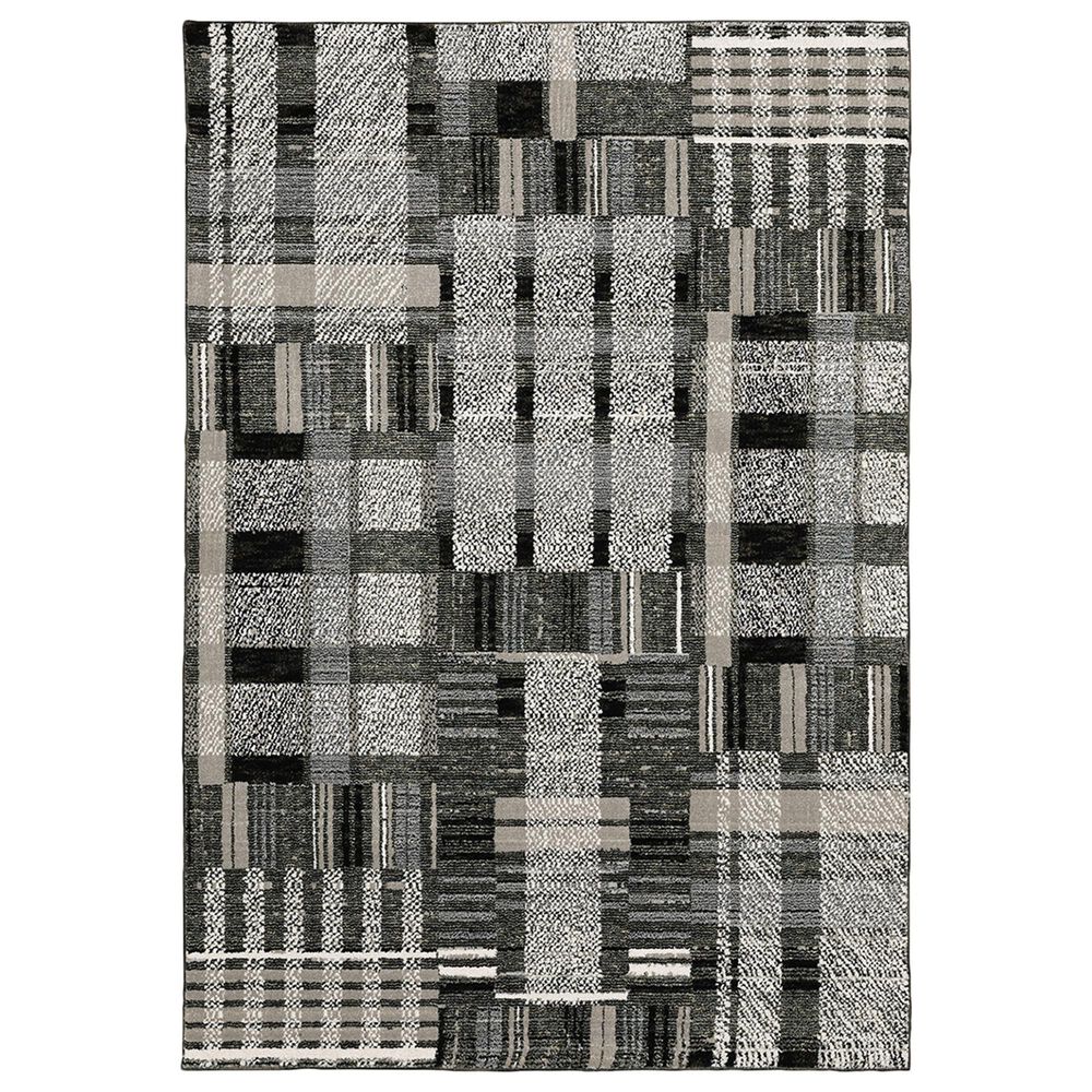 Oriental Weavers Atlas Geometric 752C0 6"7" x 9"6" Black and Gray Area Rug, , large