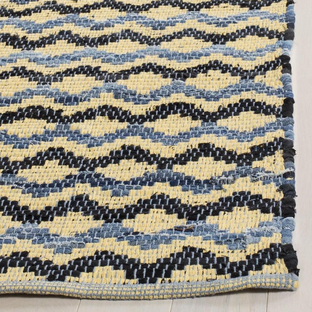 Safavieh Montauk 4&#39; Square Gold, Blue and Black Area Rug, , large