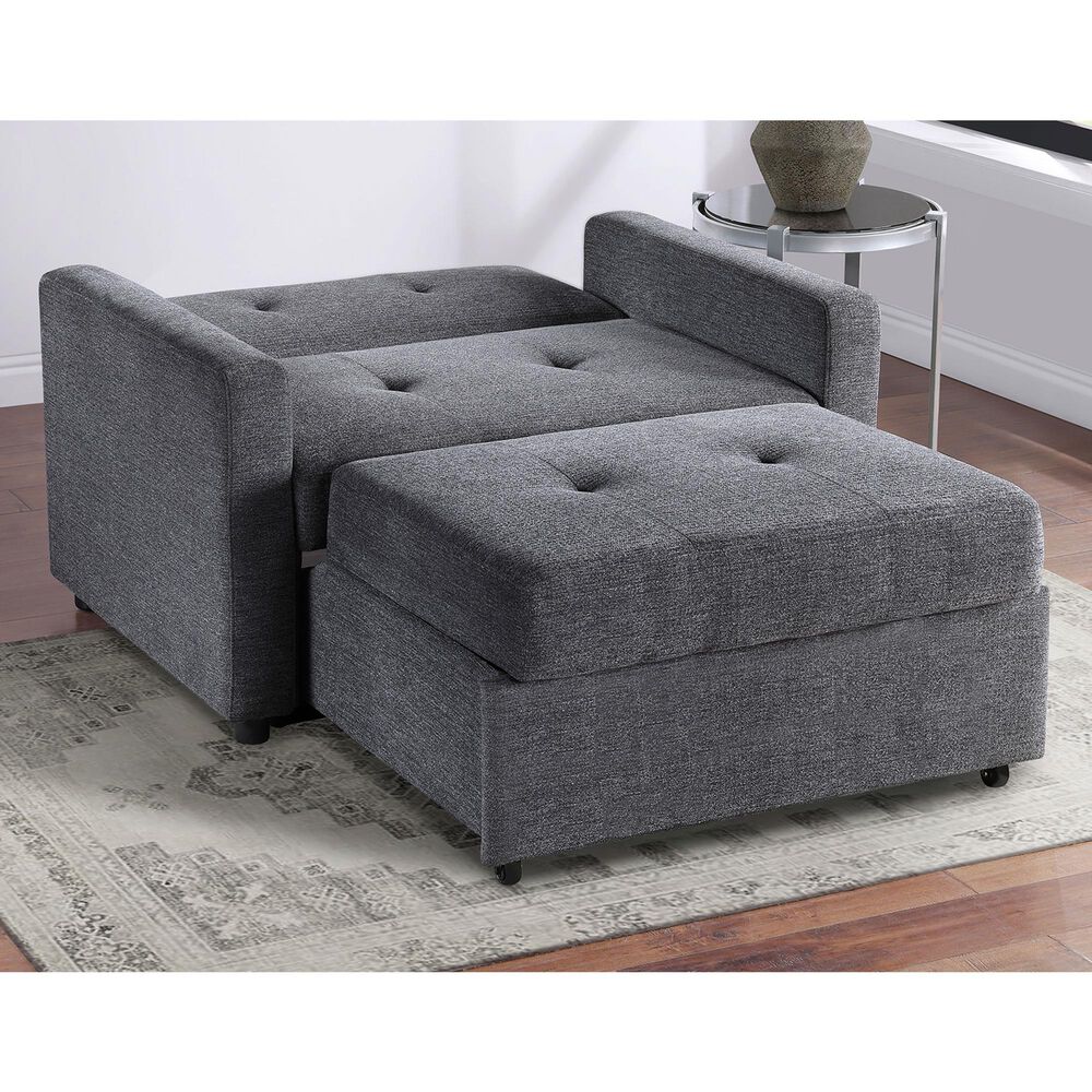 Steve Silver Convertible Sleeper Chair in Gray, , large