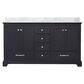 Lexora Home Dukes 60" Double Bathroom Vanity in Espresso with 2 cm White Carrara Marble Top and Rectangular Sinks, , large