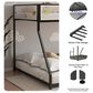 Hearth and Haven Adam Twin over Full Bunk Bed with White Mesh Guard Rail in Black, , large