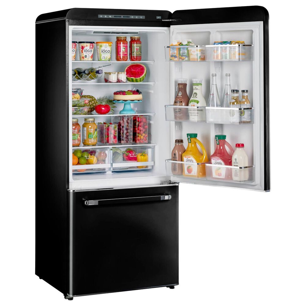 Unique Appliances Classic Retro 18 Cu. Ft Bottom Freezer Refrigerator in Midnight Black, , large