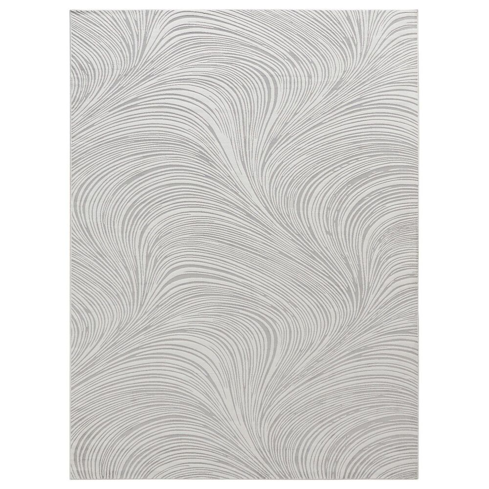 Nourison Central Park West CEP02 Grey 9" x 12" Area Rug, , large