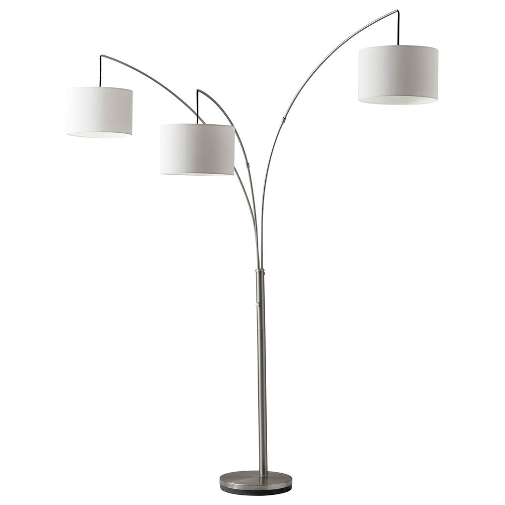 Adesso Trinity 3-Arc Lamp in Brushed Steel, , large