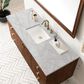 James Martin Vanities Amberly 60" Single Bathroom Vanity in Mid-Century Walnut with 3 cm Eternal Jasmine Pearl Silestone Top, Rectangular Sink and FreePower Wireless Charger, , large