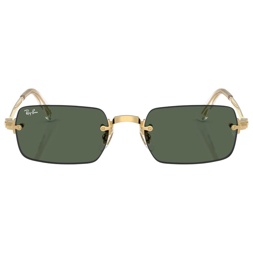Rayban Glasses A$AP Rocky Sunglasses with Dark Green Lenses in Polished Arista Gold, , large