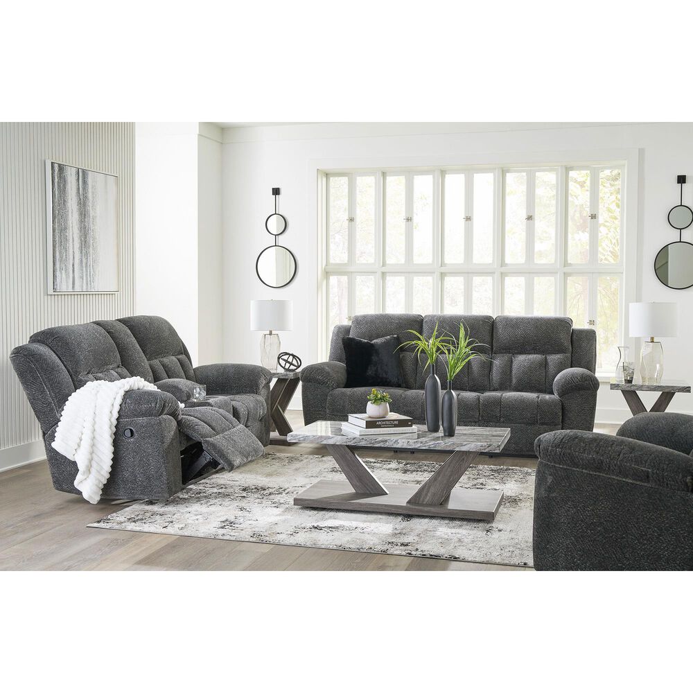 Ashley Frohn Manual Reclining Sofa in Graphite, , large