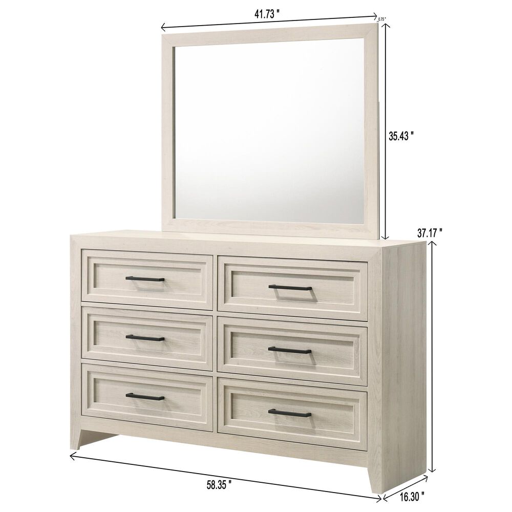 Crown Mark Lorraine 3 Piece Queen Panel Bedroom Set in White, , large
