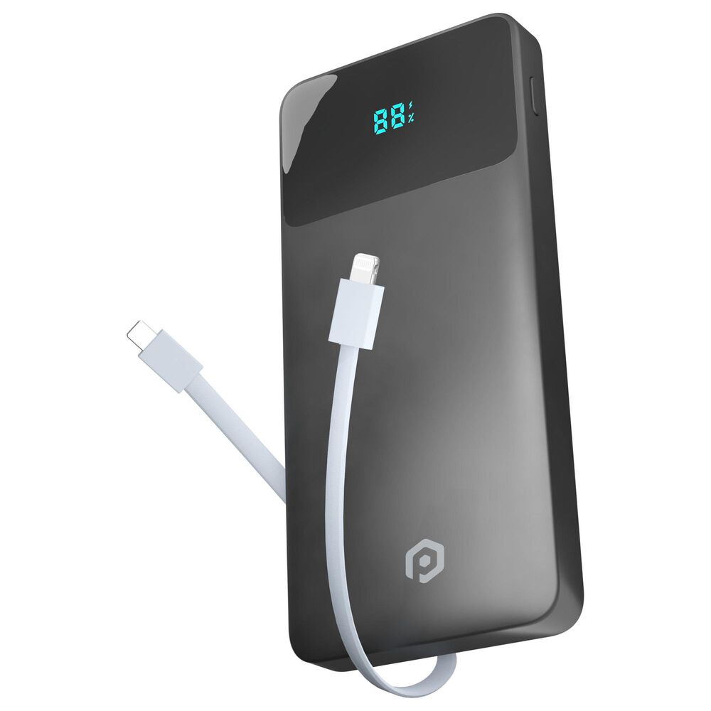 POM Gear PD 10,000Mah Portable Battery with Built-In Type C and Lighting Cables in Black, , large