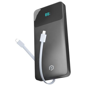 POM Gear PD 10,000Mah Portable Battery with Built-In Type C and Lighting Cables in Black, , large