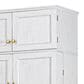 HOMLUX HOMLUX 78.2" Tall Farmhouse Kitchen Pantry Cabinet with 8 Door Shelves, Storage Cabinet with 4 Adjustable Shelves, Hidden Drawer, Wine Rack, Versatile Cupboard for Kitchen, Dining & Bathroom, Retro White, , large