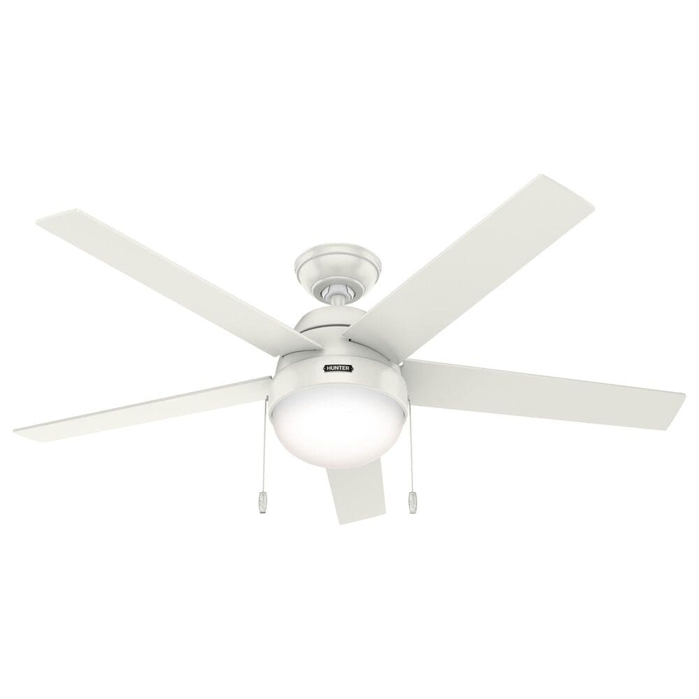 Hunter Anslee 52" Ceiling Fan with LED Lights in Fresh White, , large
