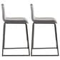 Lumisource Mara Counter Stool with Grey Cushion in Black (Set of 2), , large
