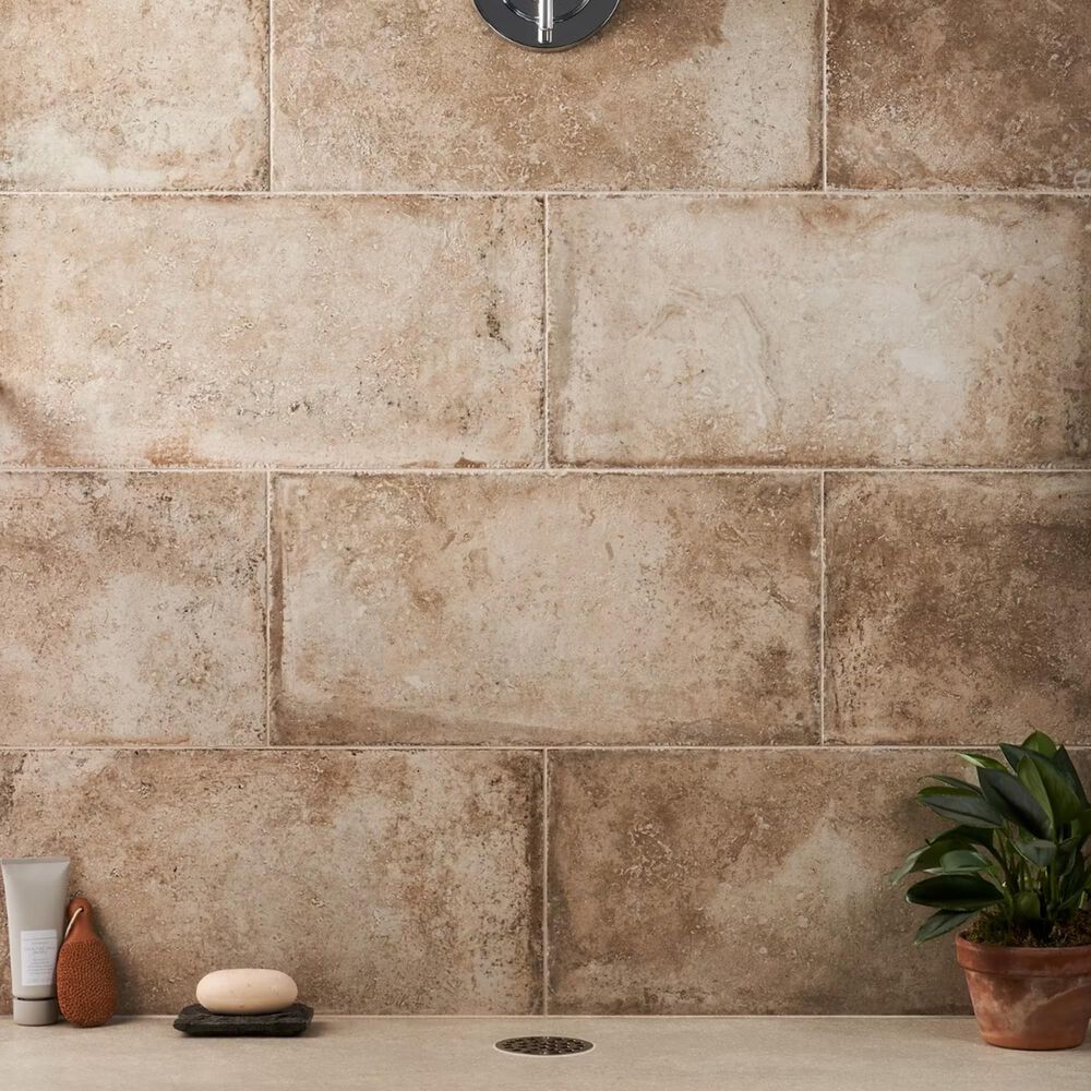 Soho Studio Caruso Delfi Dark Beige 12" x 24" Travertine Look Matte Porcelain Tile, , large