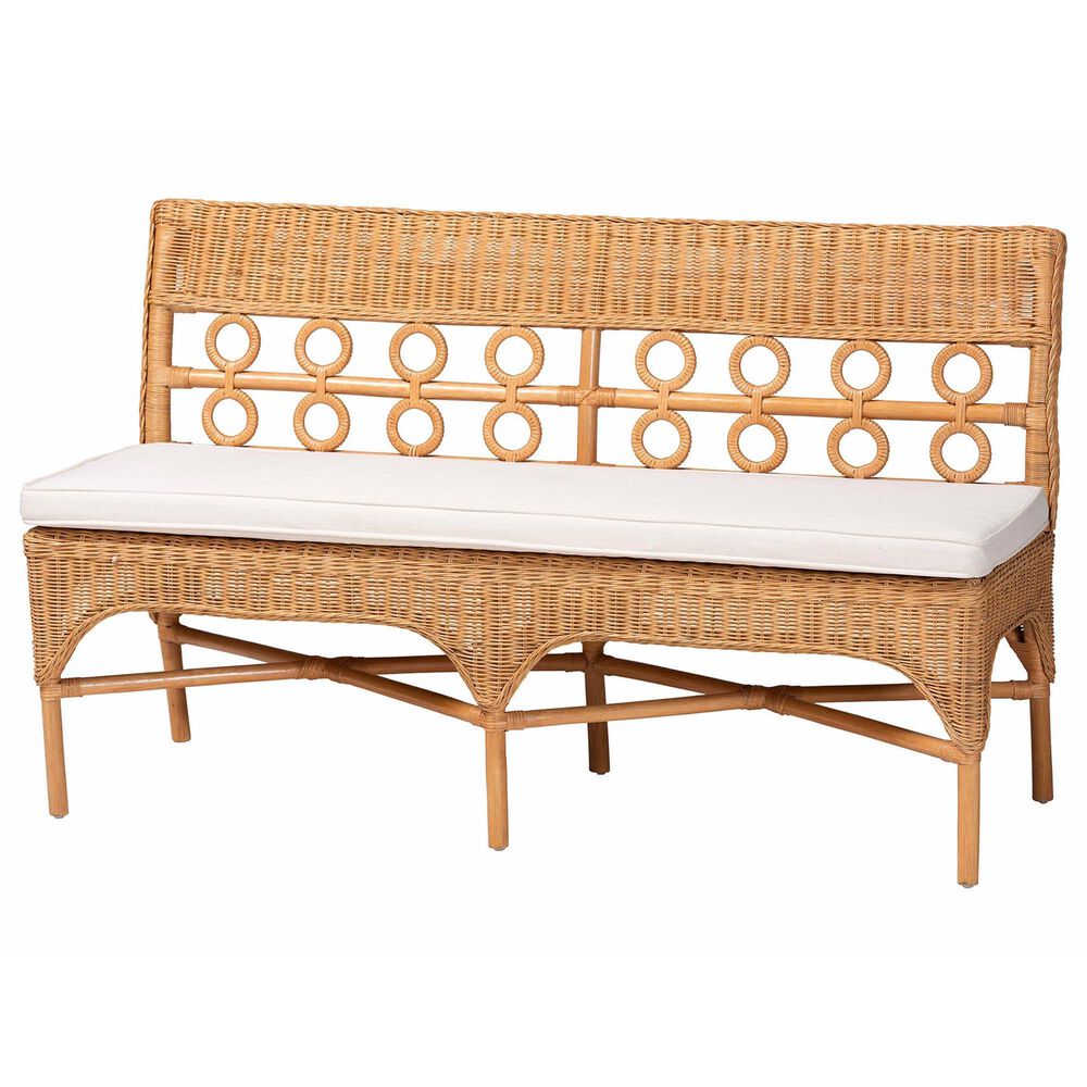 Baxton Studio Oxford Dining Bench in Light Honey, , large