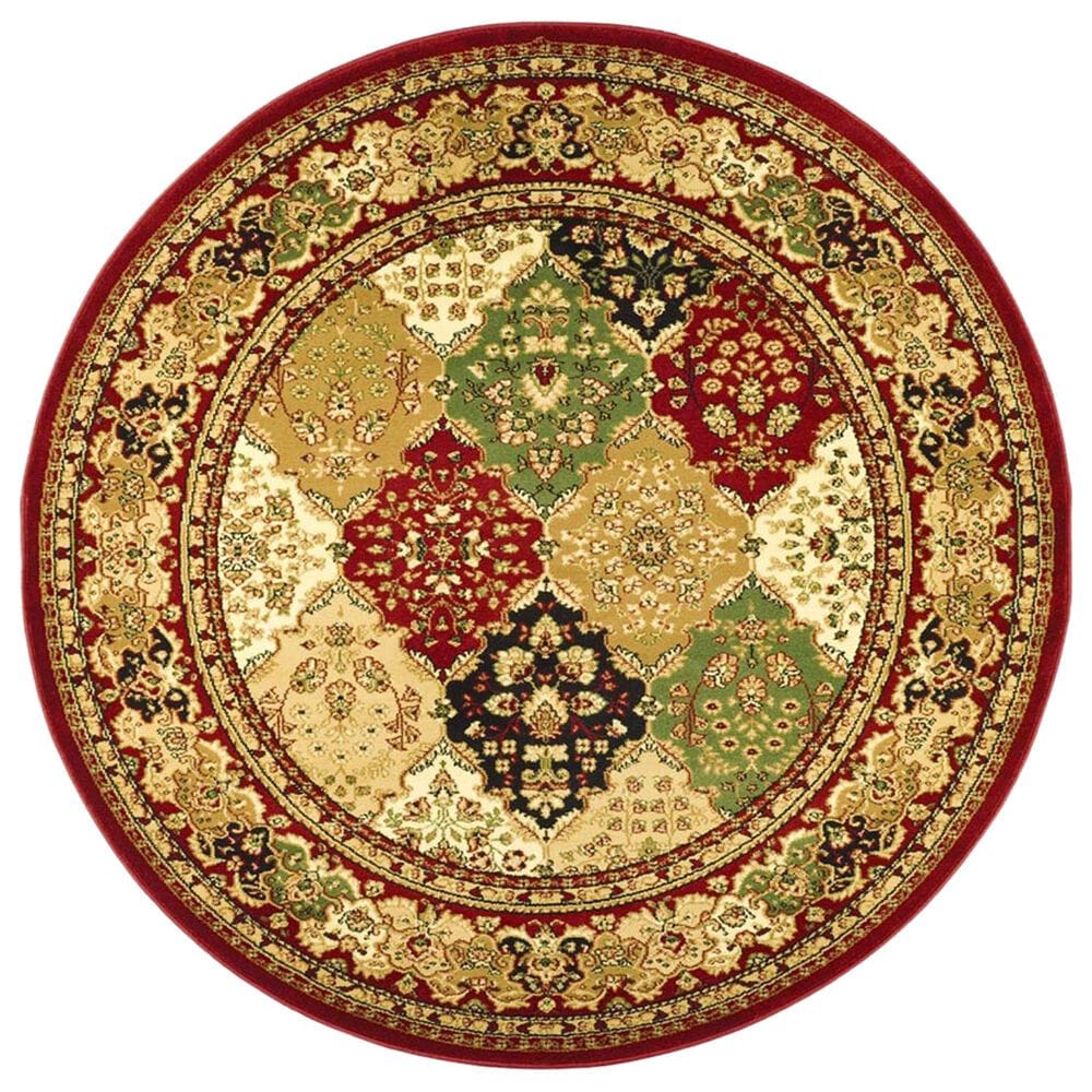 Safavieh Lyndhurst LNH221 5"3" Round Multicolor and Red Area Rug, , large